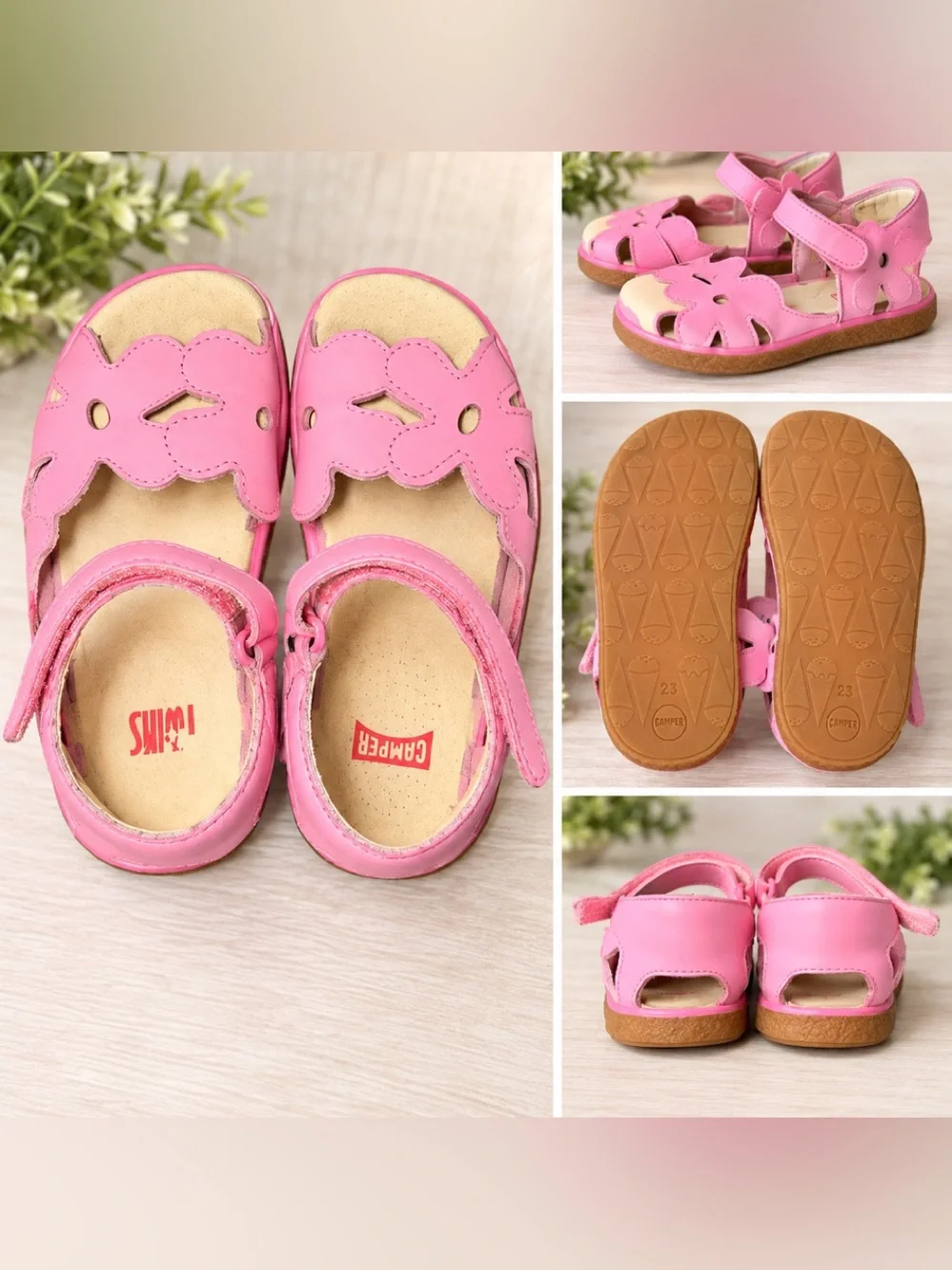 Camper Kids Pink Floral Sandals – Girls Size 23 size 7